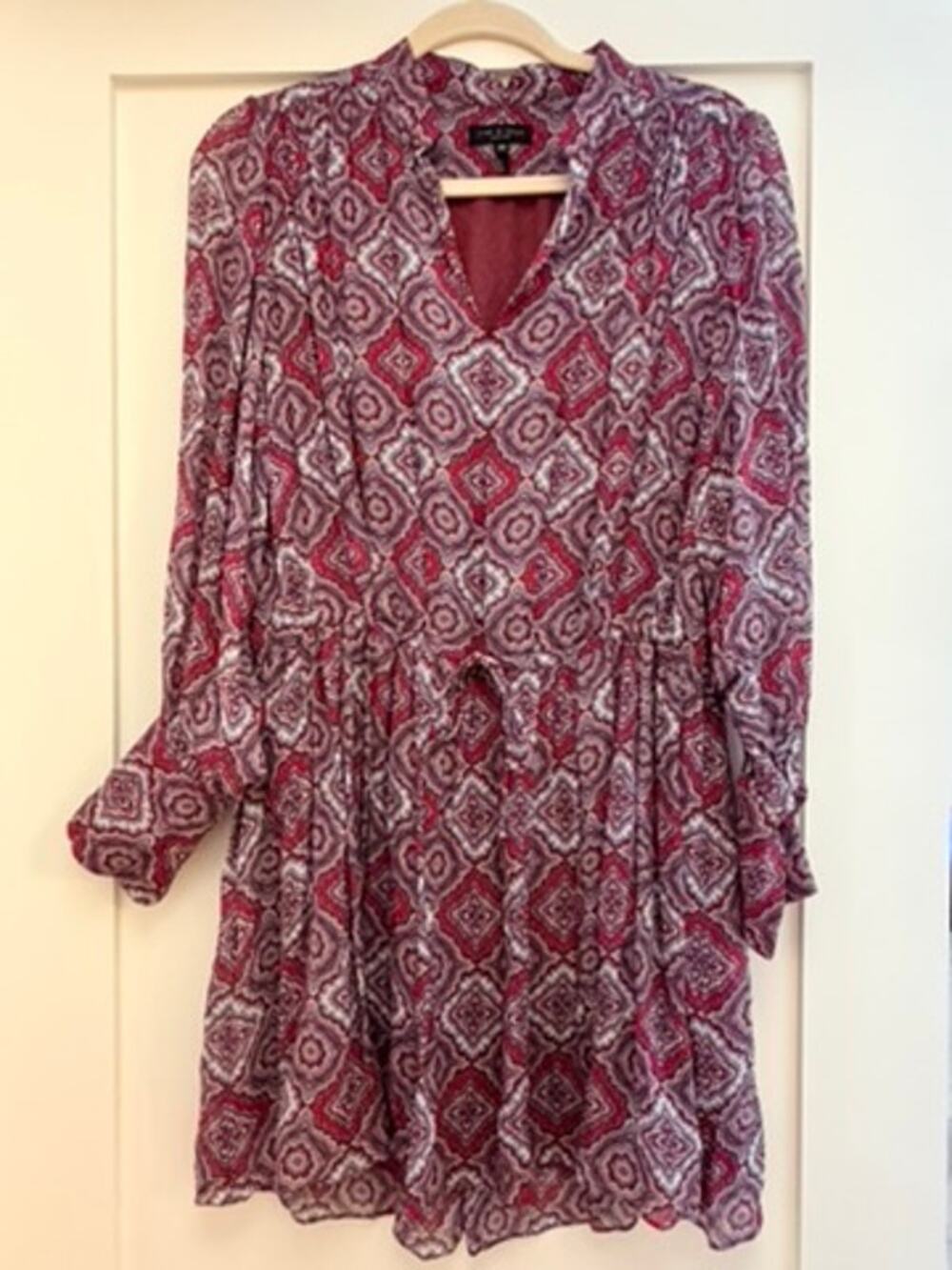 Rag & Bone Geometric Purple and Pink Shirt Dress - Size XXS